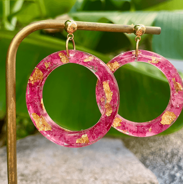 Boucles Evie - roses et or  