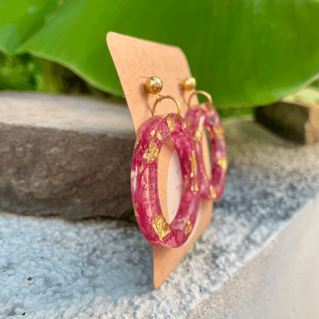 Boucles Evie - roses et or  
