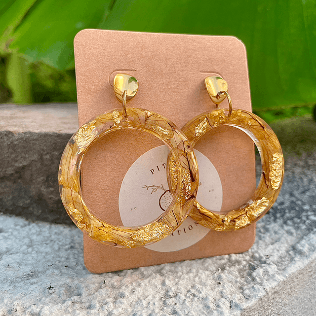 Boucles Evie - Orange et or 
