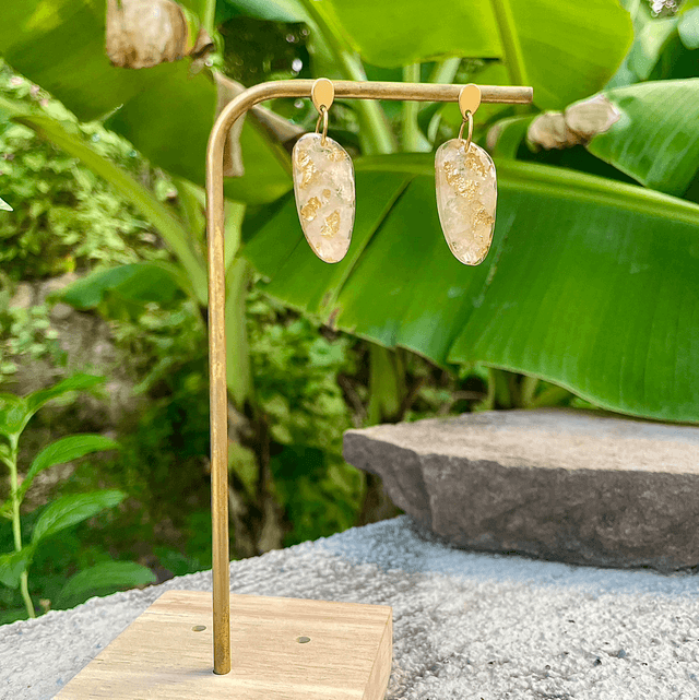 Boucles Noni - blanches et or 