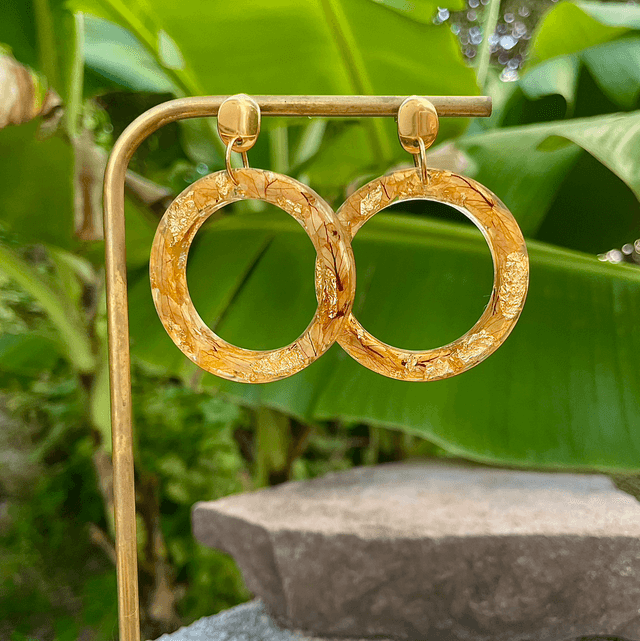 Boucles Evie - Orange et or 