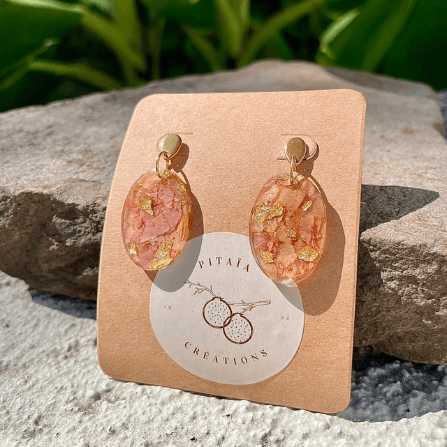 Boucles Liz - roses et or 