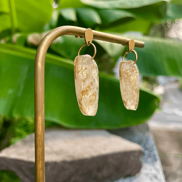 Boucles Noni - blanches et or 