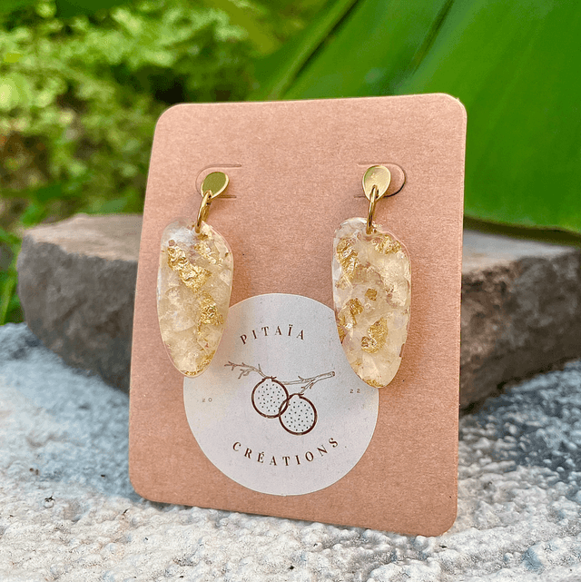 Boucles Noni - blanches et or 