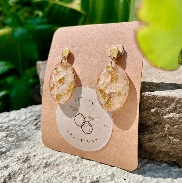 Boucles Liz - blanches et or 