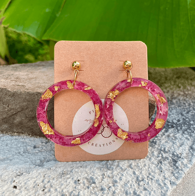 Boucles Evie - roses et or  