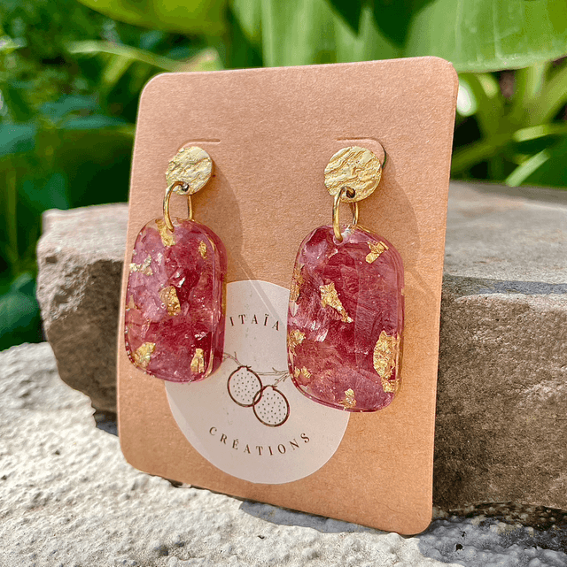 Boucles Datcha - roses et or 