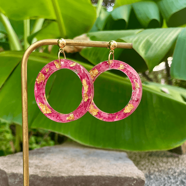 Boucles Evie - roses et or  