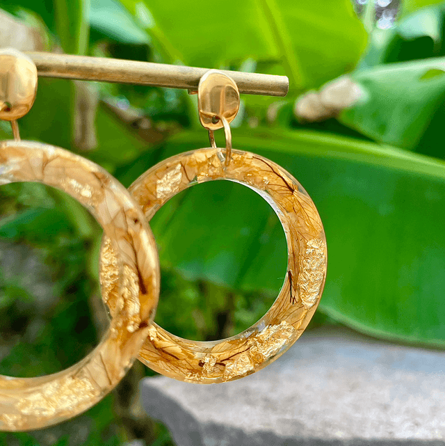 Boucles Evie - Orange et or 