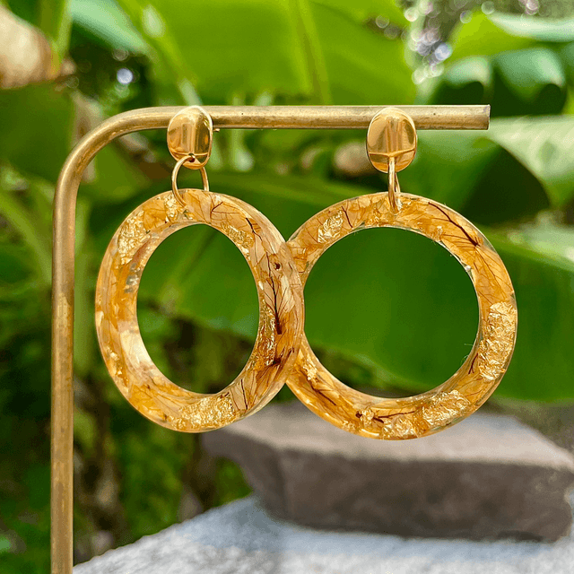 Boucles Evie - Orange et or 