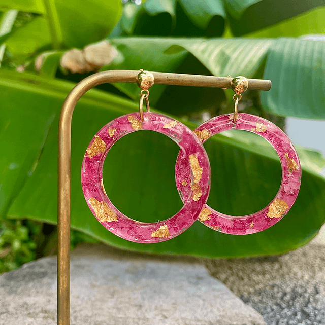Boucles Evie - roses et or  
